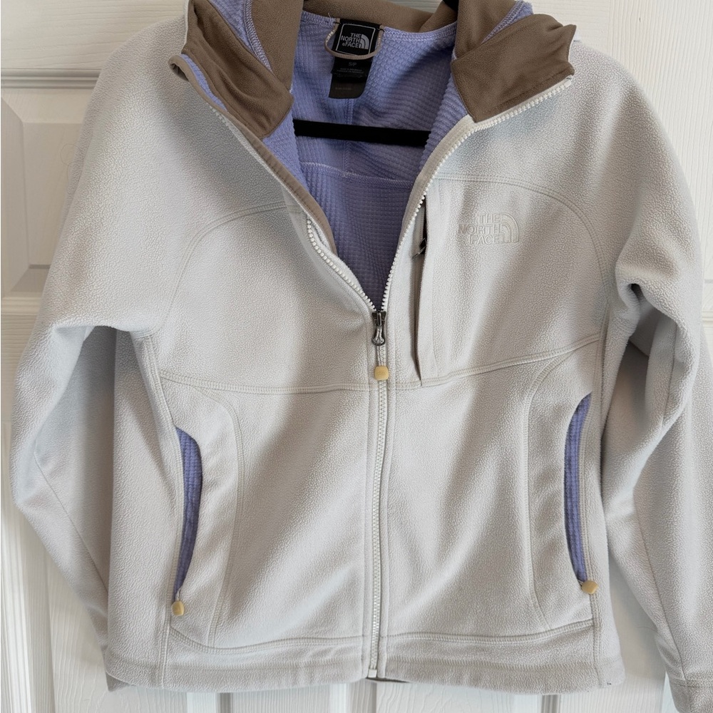 The North Face Tan and Light Blue Jacket